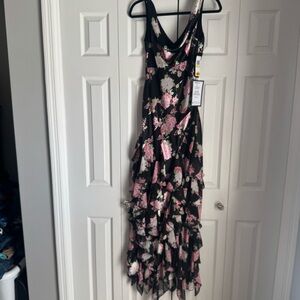 Floral Black and Pink formal Women's Dress
